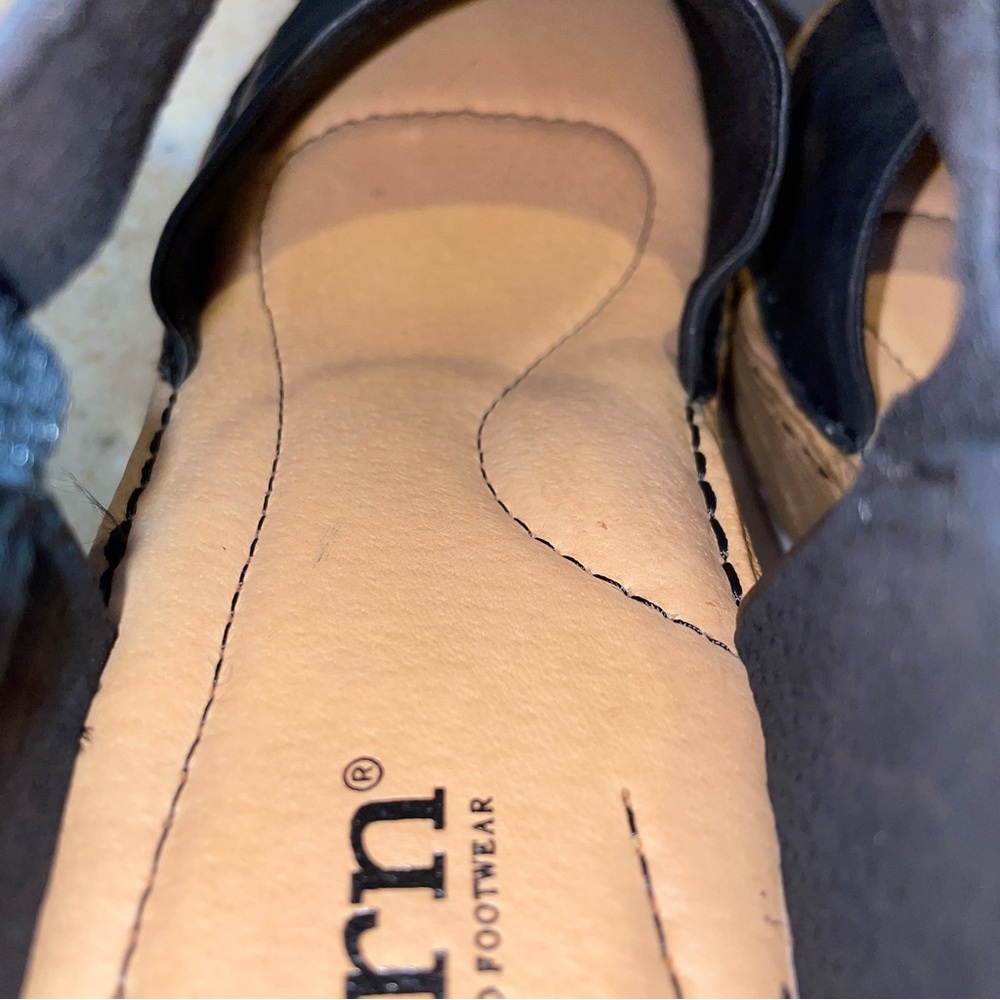 BORN Nellie Comfort Mary Jane Wedge Sandal Leather Clog Handcrafted Scandi Boho - Picture 12 of 16